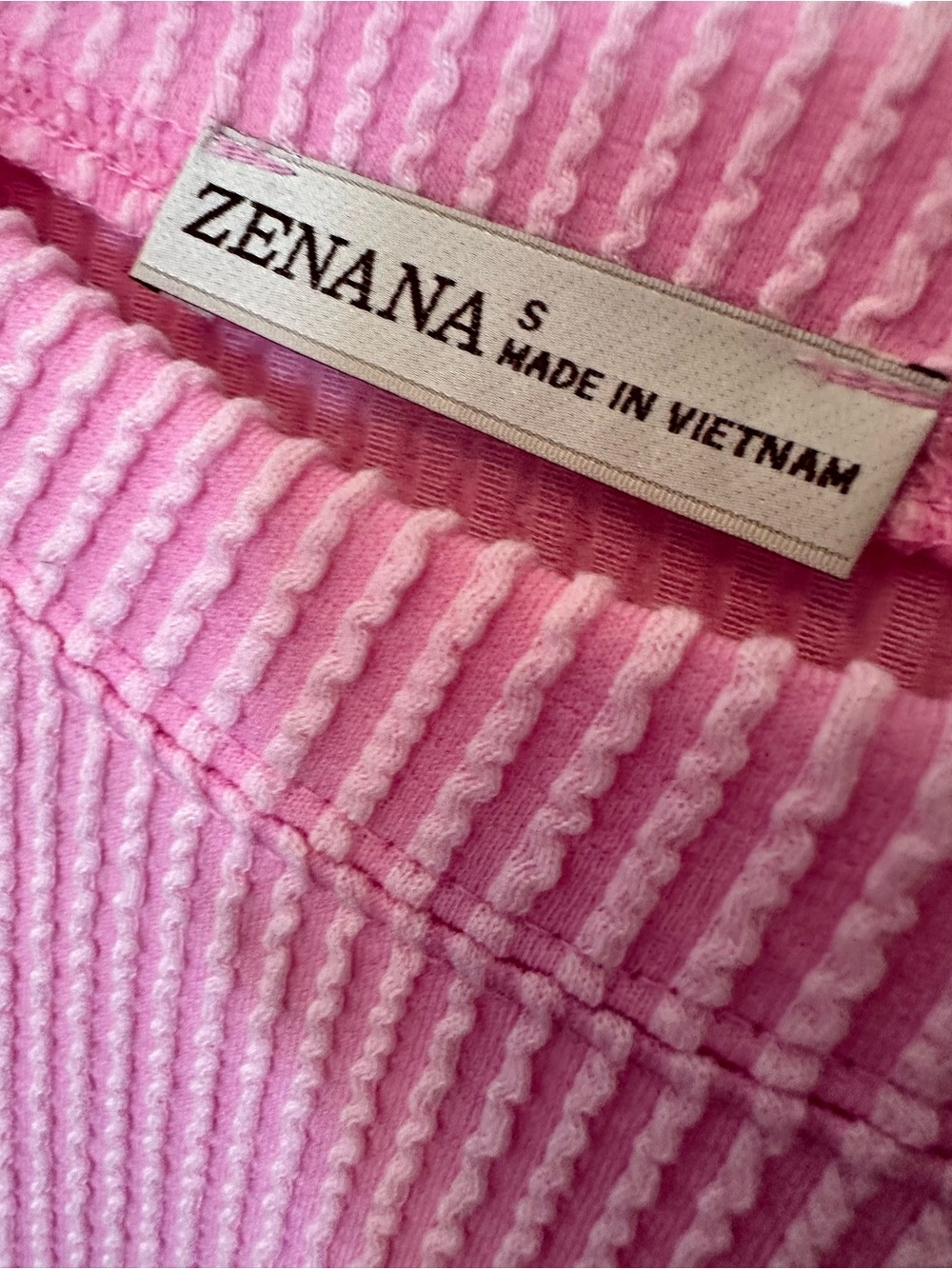 EUC🩷Zenana Raised Rib Short Sleeve Tee & Pants Set light pink - Picture 4 of 10